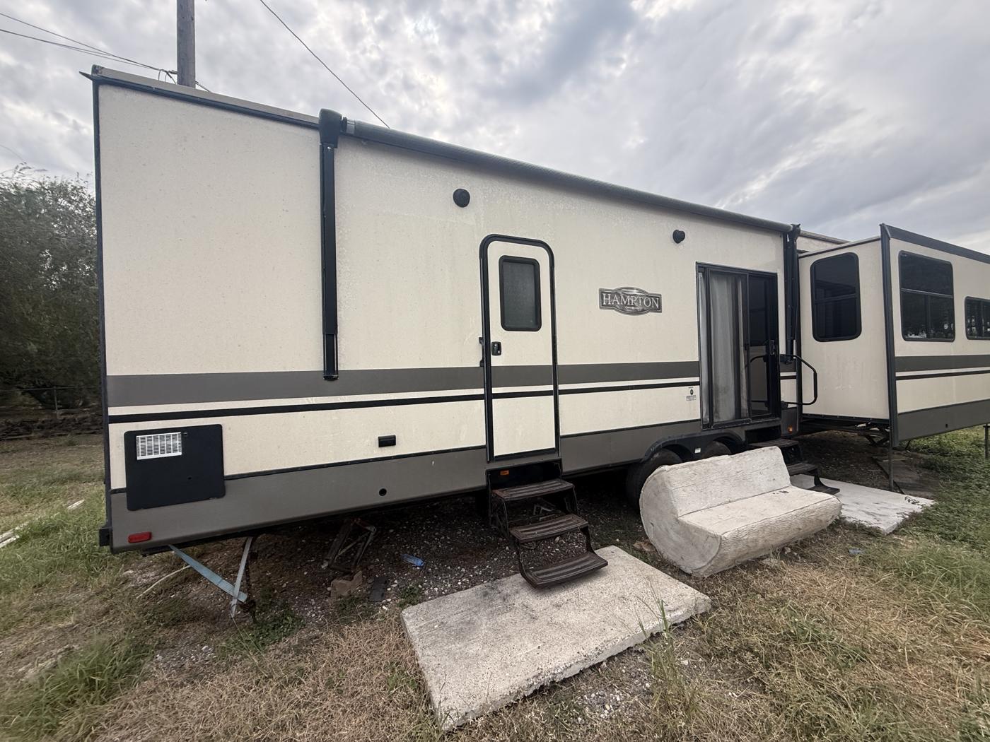 Door side of the trailer